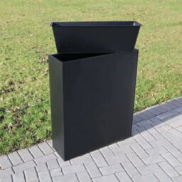 Woven Wood 75Cm Long Zinc Galvanised Matte Black 90Cm Tall Trough Planter - thumbnail 6
