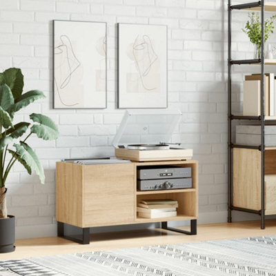 Berkfield Record Cabinet Sonoma Oak 85X38X48 Cm Engineered Wood - image 1