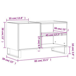 Berkfield Record Cabinet Sonoma Oak 85X38X48 Cm Engineered Wood - thumbnail 9