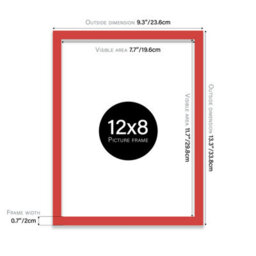 12X8 Red Picture Frame (30.5 X 20.3Cm) Poster, Photo, Artwork, Gallery Wall Or Print - thumbnail 3