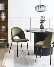 Beliani Set Of 2 Dining Chairs Covelo Velvet Dark Green - thumbnail 2