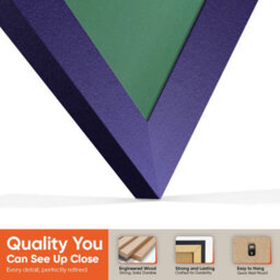 "AK Frames 25X17"" Purple Sleek Vinyl Record Frame With Emerald Mount For 12 Inch Lp Cover & Disc - Overlapped Design" - thumbnail 3