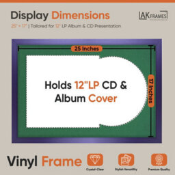 "AK Frames 25X17"" Purple Sleek Vinyl Record Frame With Emerald Mount For 12 Inch Lp Cover & Disc - Overlapped Design" - thumbnail 2