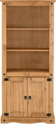 Seconique Corona 2 Door Display Unit Bookcase Wax Pine With 3 Shelves - thumbnail 4