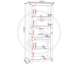 Seconique Corona 2 Door Display Unit Bookcase Wax Pine With 3 Shelves - thumbnail 9