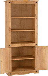 Seconique Corona 2 Door Display Unit Bookcase Wax Pine With 3 Shelves - thumbnail 3