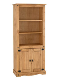 Seconique Corona 2 Door Display Unit Bookcase Wax Pine With 3 Shelves - thumbnail 1