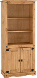 Seconique Corona 2 Door Display Unit Bookcase Wax Pine With 3 Shelves - thumbnail 2