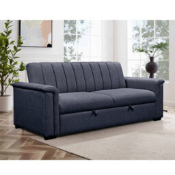 Charlotte 3 Seater Sofa Bed With Fabric Cover In Navy - thumbnail 2