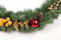 Best Artificial 6Ft / 180Cm Copper Bronze Decorated Christmas Garland With Gold Dusted Acorns And 50 Warm White Battery Led's - thumbnail 6