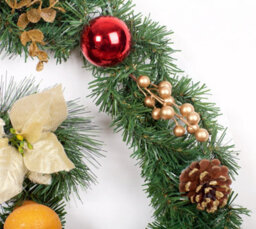 Best Artificial 6Ft / 180Cm Copper Bronze Decorated Christmas Garland With Gold Dusted Acorns And 50 Warm White Battery Led's - thumbnail 4