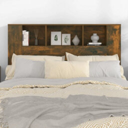 Vidaxl Headboard Cabinet Smoked Oak 140X18.5X104.5 Cm - thumbnail 5