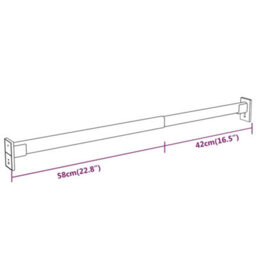 Walplus Telescopic Wardrobe Rails 2 Pcs Silver 58-100 Cm - thumbnail 7