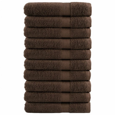 Berkfield Premium Sauna Towels Solund 10Pcs Brown 80X200Cm 600Gsm - image 1