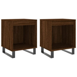 Berkfield Bedside Cabinets 2 Pcs Brown Oak 40X35X50 Cm Engineered Wood - thumbnail 2