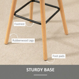 Homcom Bar Stool Set Of 2 Armless Button-Tufted Counter Height Bar Chairs Grey - thumbnail 6