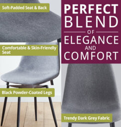 Hallowood Furniture Cullompton Large Dining Table (1.6M) With 4 Dark Grey Fabric Chairs - thumbnail 5