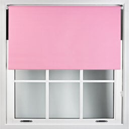 Furnished Blackout Roller Blinds With Metal Fittings- Pink Trimmable Blind For Windows And Doors (W)110Cm (L)210Cm