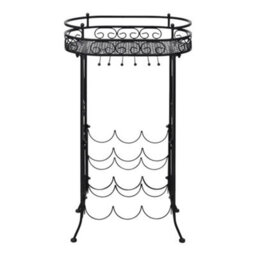 Walplus Wine Rack With Glass Holder For 9 Bottles Metal - thumbnail 3