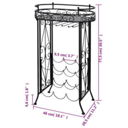 Walplus Wine Rack With Glass Holder For 9 Bottles Metal - thumbnail 5