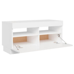 Berkfield Tv Cabinet With Led Lights White 80X35X40 Cm - thumbnail 8