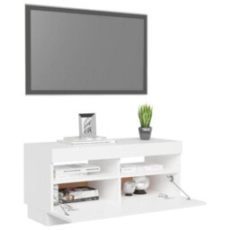 Berkfield Tv Cabinet With Led Lights White 80X35X40 Cm - thumbnail 6