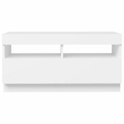 Berkfield Tv Cabinet With Led Lights White 80X35X40 Cm - thumbnail 9