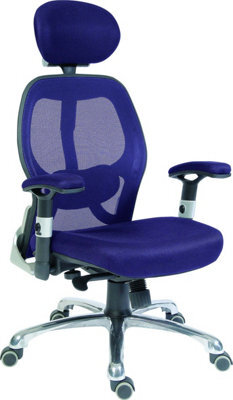 Teknik Cobham Mesh Executive Chair Blue With Adjustable Lumbar Support And Height Adjustable Armrests - image 1