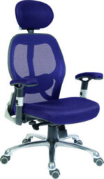 Teknik Cobham Mesh Executive Chair Blue With Adjustable Lumbar Support And Height Adjustable Armrests - thumbnail 1