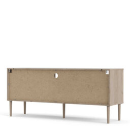 Wyld Haus Tao Natural Oak Effect And Matt Black Tv Unit With 2 Sliding Doors - thumbnail 5
