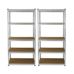 MonsterShop 2 Garage Shelving Units 5 Tier Industrial Heavy Duty Steel Shelves - thumbnail 2