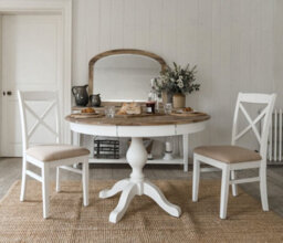 Statement Furniture Florence Large White Pedestal Round Dining Table 120Cm