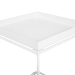 Beliani White Metal Tray-Top Side Table 40 X 40 X 50 Cm, Industrial Minimalist. - thumbnail 5