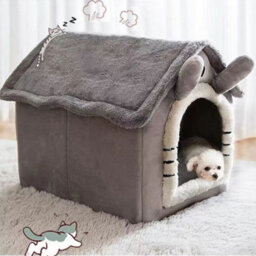 Pet Cat Kitten Dog Beds Igloo Fleece Bed Pyramid Cozy Washable Warm House Cave - thumbnail 7