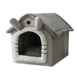 Pet Cat Kitten Dog Beds Igloo Fleece Bed Pyramid Cozy Washable Warm House Cave - thumbnail 4
