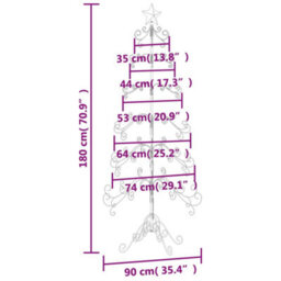 Berkfield Metal Christmas Tree For Decoration Black 180 Cm - thumbnail 7