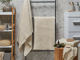 Beliani Set Of 4 Towels Areora Cotton Beige - thumbnail 2