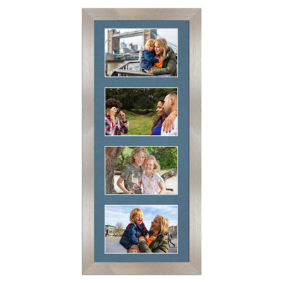 AK Frames 50X20Cm Aluminum Modern Multi Photo Frame With Pompadour Mount - Holds 4 Apertures (4X) 6X4 Photos - image 1