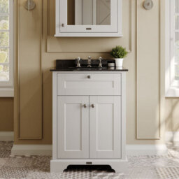 Hudson Reed Floor Standing 2 Door Traditional Vanity Unit With 3 Tap Hole Black Marble Top & Basin, Timeless Sand, 620 X 470 mm - thumbnail 2
