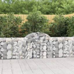 Berkfield Durable Arched Gabion Baskets 7 Pcs 200X30X80/100 Cm Galvanised Iron - thumbnail 2