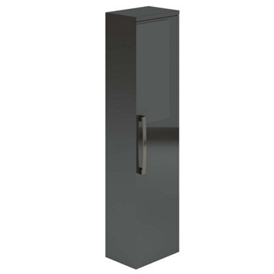 Plum&clay Novela Anthracite Grey Wall Mounted Bathroom Tall Storage Cabinet Unit Bathroom Storage - image 1