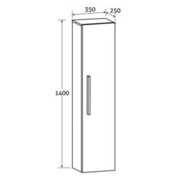 Plum&clay Novela Anthracite Grey Wall Mounted Bathroom Tall Storage Cabinet Unit Bathroom Storage - thumbnail 7