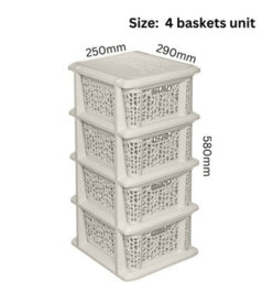 B2C Storage Unit With Baskets Drawer Box Organizer Tower Cabinet Anthracite Anthracite 4 Basket Unit - thumbnail 4