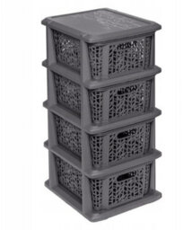 B2C Storage Unit With Baskets Drawer Box Organizer Tower Cabinet Anthracite Anthracite 4 Basket Unit - thumbnail 1