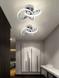 24Cm Silver Indoor Acrylic Ceiling Light Dimmable , Aluminium And Metal Chrome Effect Roof Led Lamp - thumbnail 4