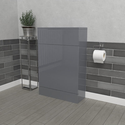 Nes Home Steel Grey 500mm Freestanding Back To Wall Wc Unit Bathroom - image 1