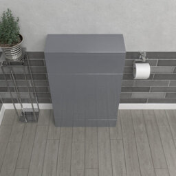 Nes Home Steel Grey 500mm Freestanding Back To Wall Wc Unit Bathroom - thumbnail 3