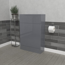 Nes Home Steel Grey 500mm Freestanding Back To Wall Wc Unit Bathroom