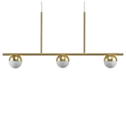 Nordlux Contina Metal Pendant Rail Light Hand Blown Glass Brass,mains - thumbnail 3