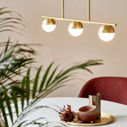 Nordlux Contina Metal Pendant Rail Light Hand Blown Glass Brass,mains